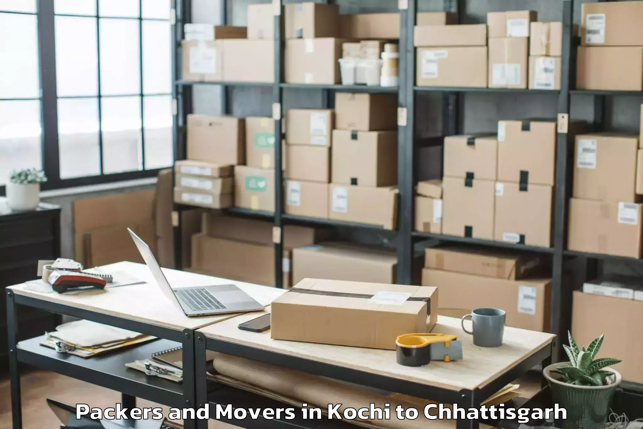 Top Kochi to Gunderdehi Packers And Movers Available